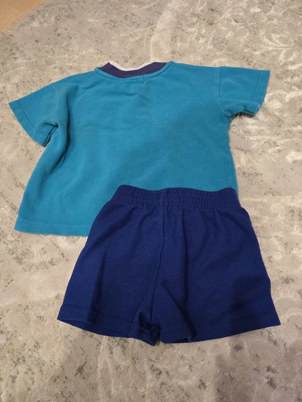 Vintage 1990s McKids McBaby Turquoise Blue 2pc Shirt & Shorts Set